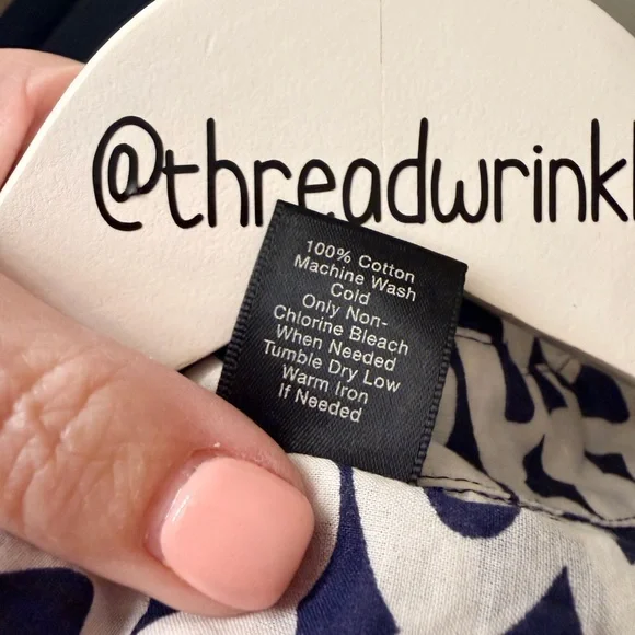 Ann Taylor Navy Blue and White Button Front Short Sleeve Top Size 10 - Picture 7 of 8